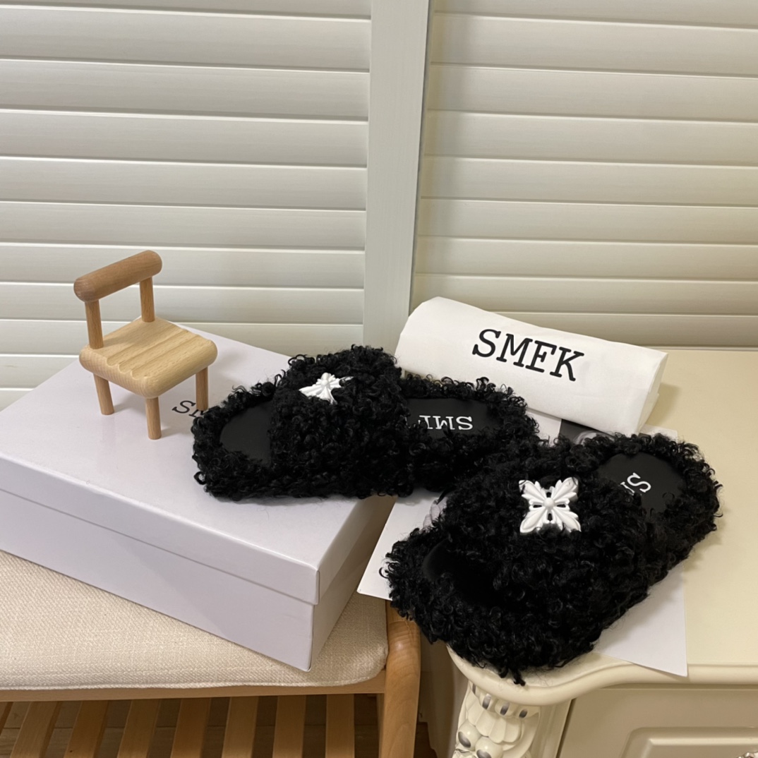 SMFK 2022 new women fur slippers-Luxeon