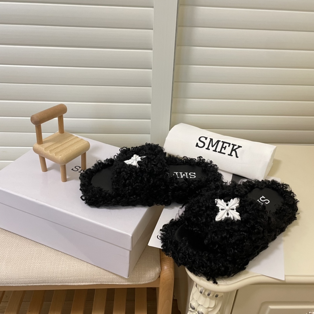 SMFK 2022 new women fur slippers-Luxeon