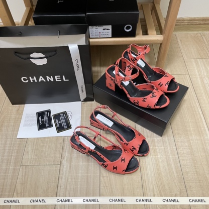 C style Print Double C Square Root Sandals-Luxeon