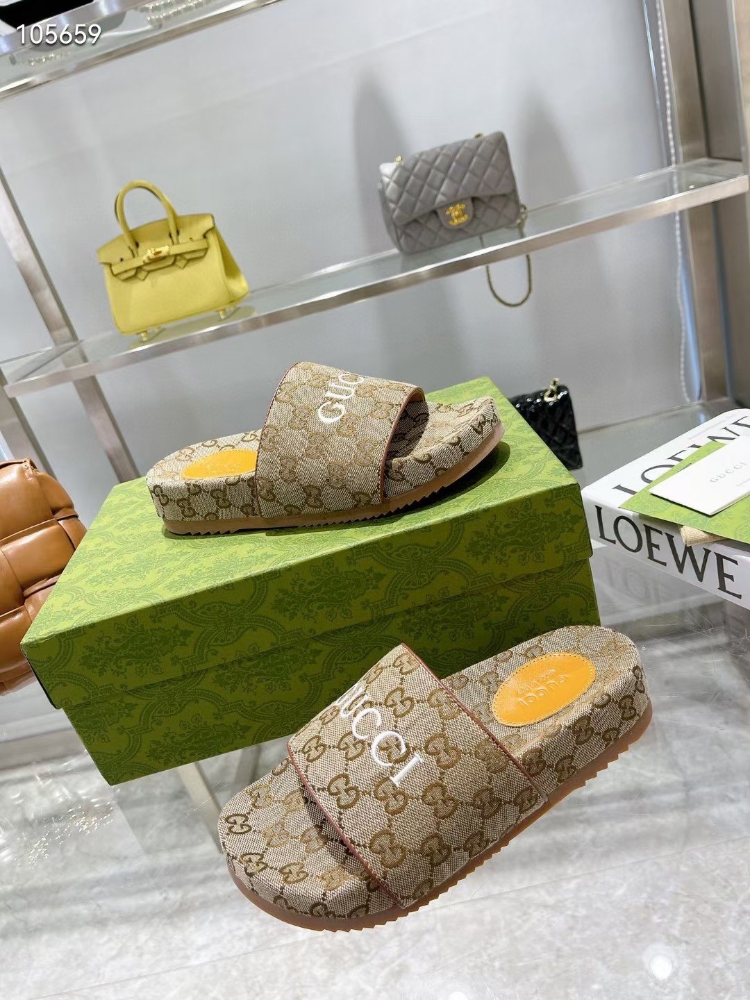G style pop jacquard summer flat slippers-Luxeon