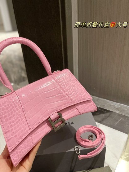 B style Hourglass Handbags Pink-Luxeon
