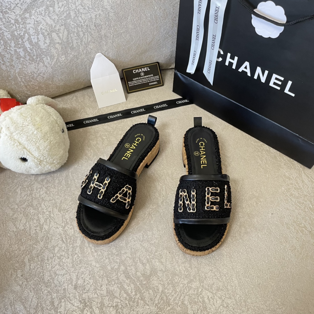 C style New Woven Platform Slippers-Luxeon