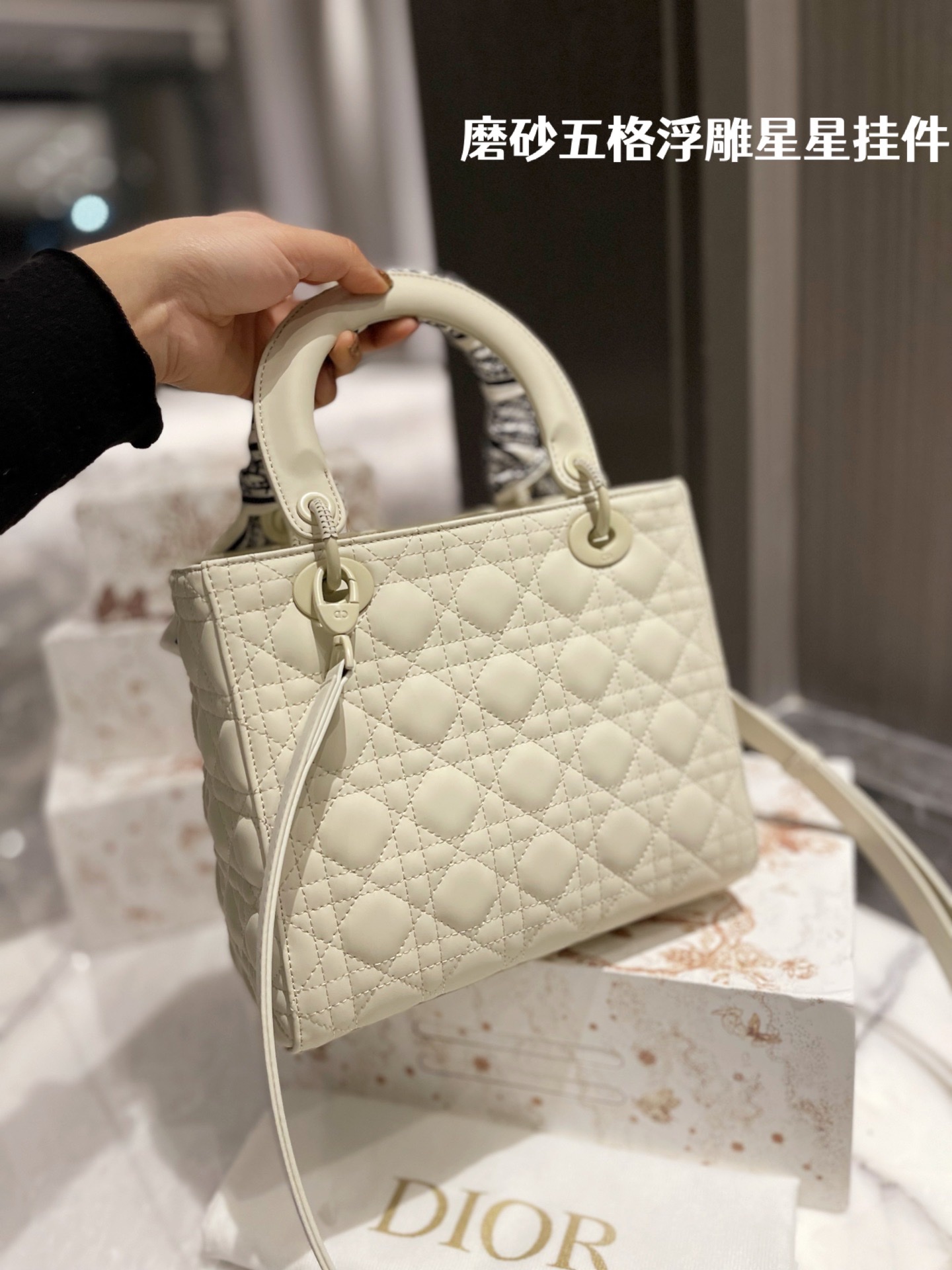 D style Diana Handbags Frosted (five grids)-Luxeon