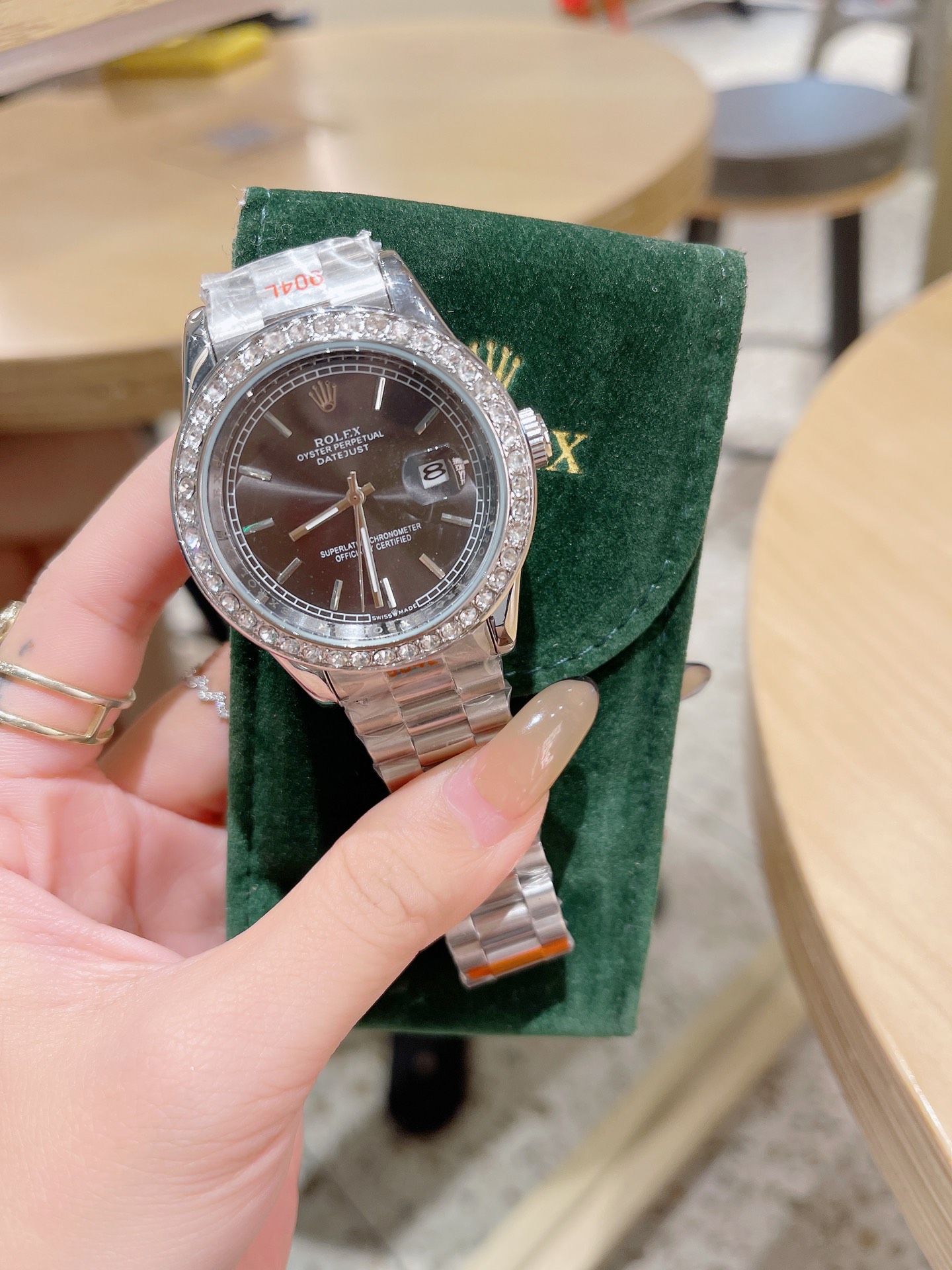 Rolex Watch Men 316 Fine Steel Diamond Shell-Luxeon