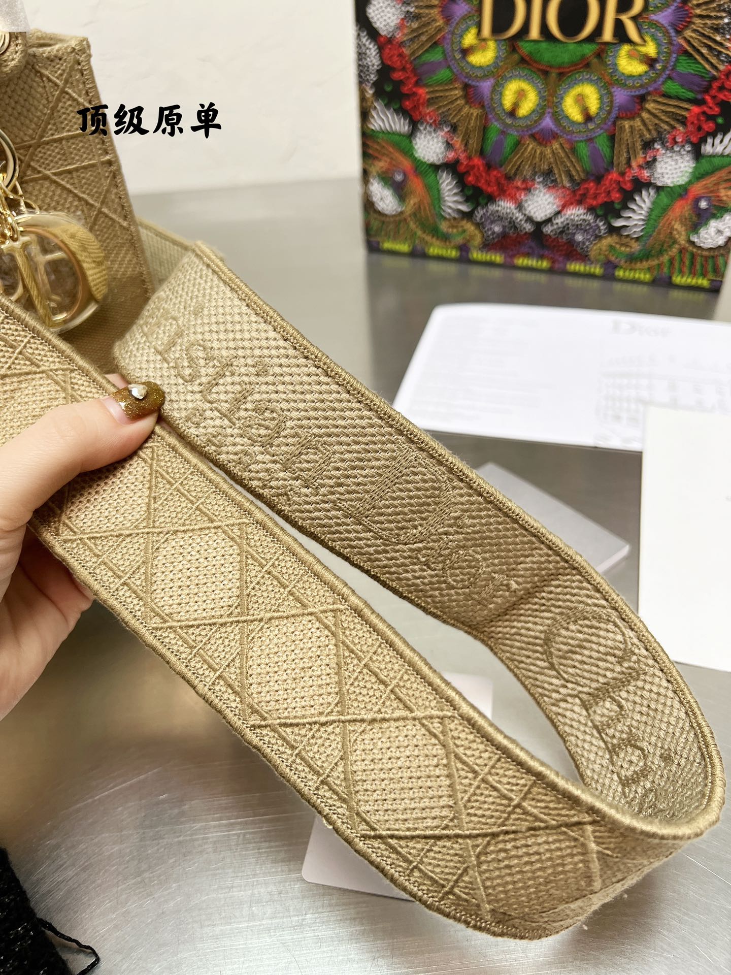 D style Diana handbags top quality embroidered-Luxeon