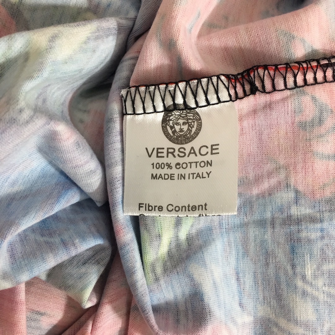 Versace print short-sleeved dress-Luxeon