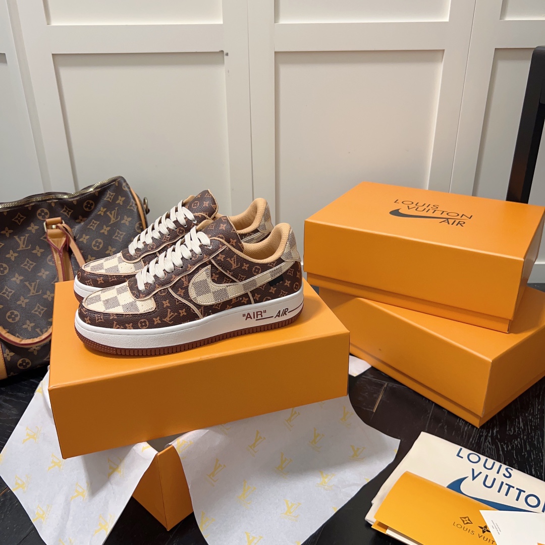 L style . x . Air Force1 22ss co-brand commerative sneaker Unisex casual shoes-Luxeon