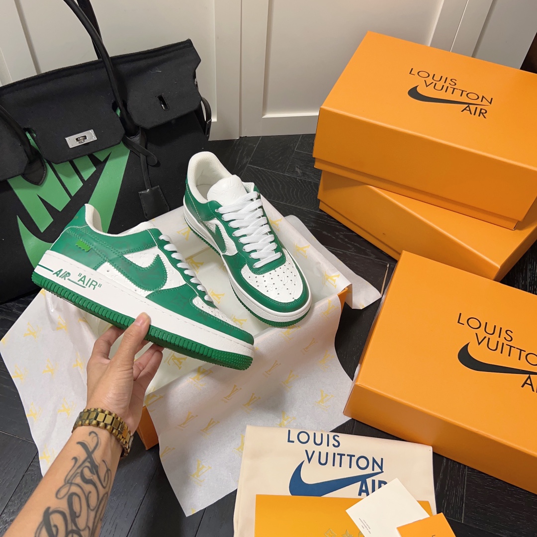 L style . x . Air Force1 22ss co-brand commerative sneaker Unisex casual shoes-Luxeon