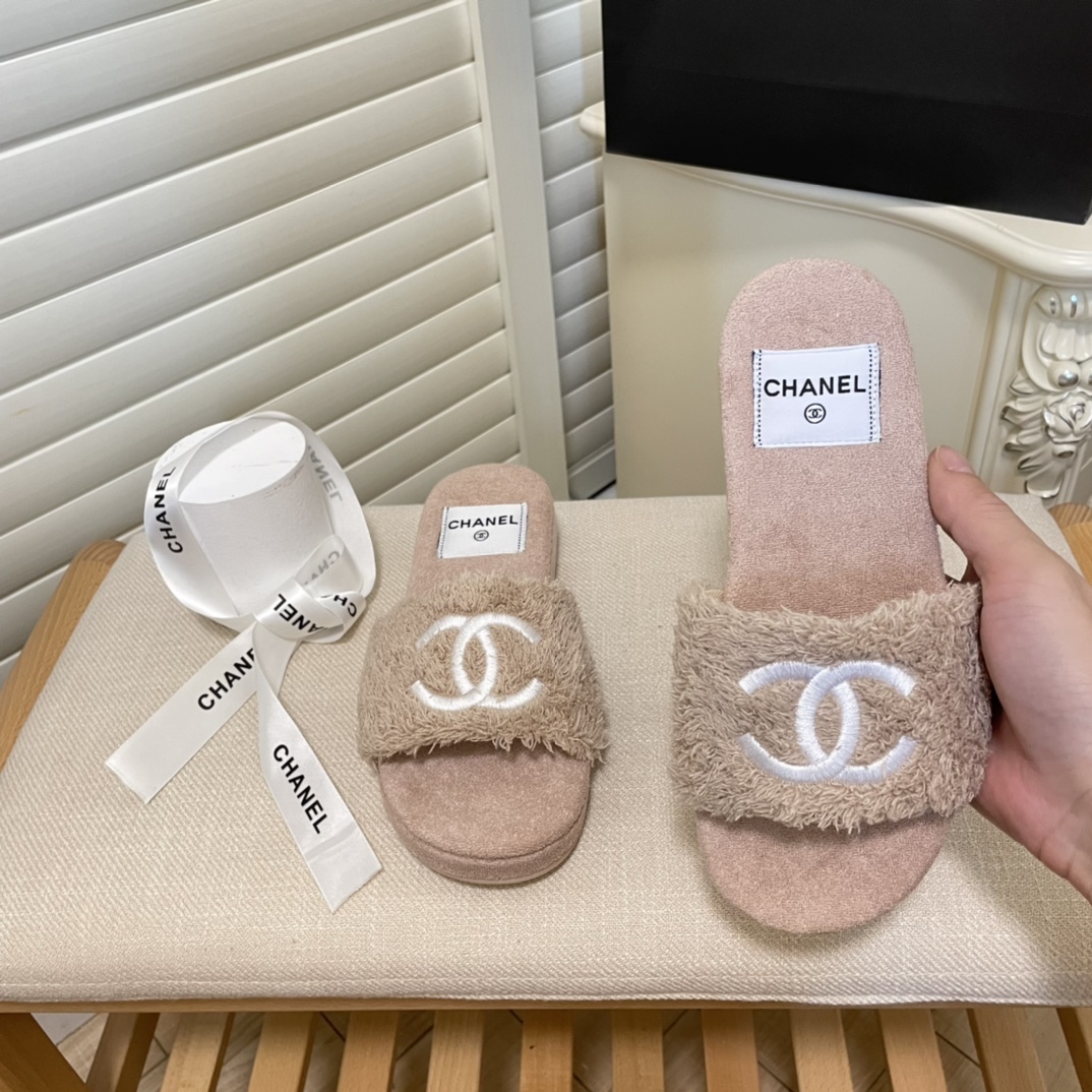 C style double-C winter wool slippers-Luxeon