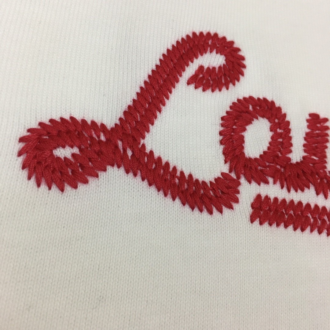 L style threaded collar letter embroidery high quality short sleeve T-shirt-Luxeon