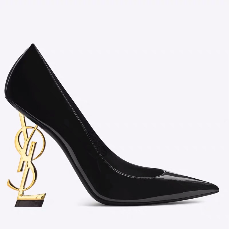 Saint Laurent letter heel square toe round toe-Luxeon