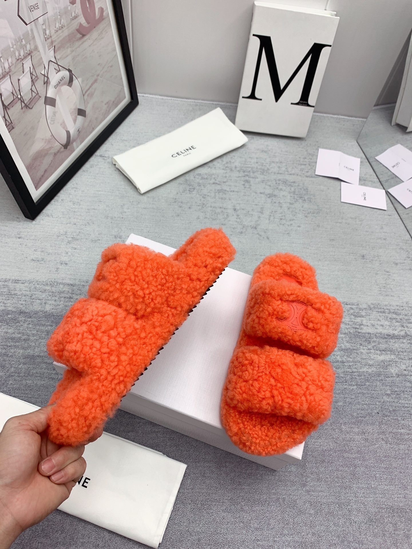 C style new winter pure wool slippers top quality-Luxeon