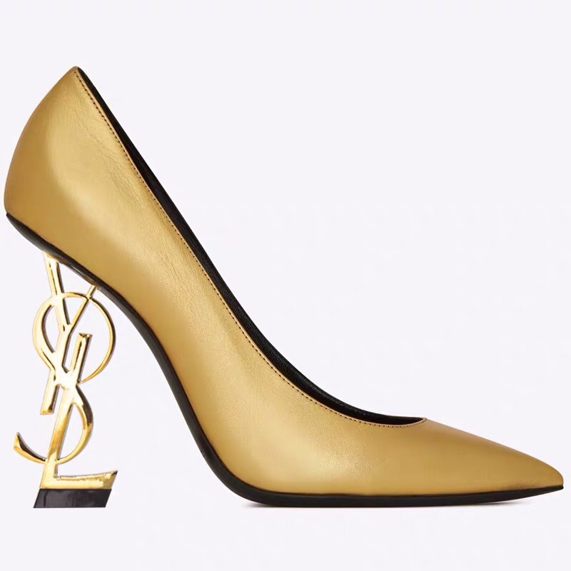 Saint Laurent letter heel square toe round toe-Luxeon