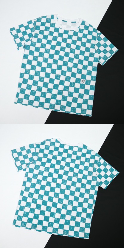 L style Top quality high level checkerboard dyed short sleeve T-shirt-Luxeon