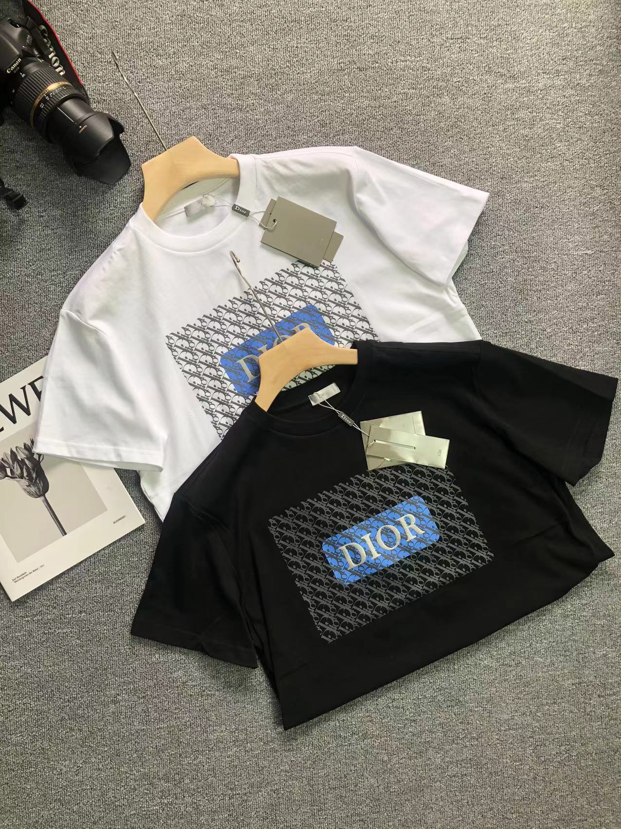 【  Best quality  】D style classic logo printed short sleeve T-shirt men women unisex-Luxeon