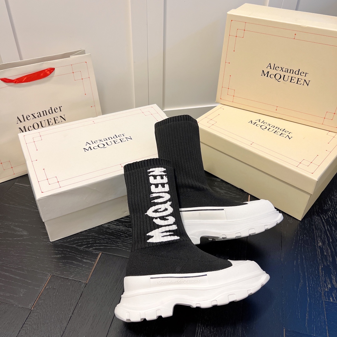 Alexander McQueen women sneakers sock boots-Luxeon