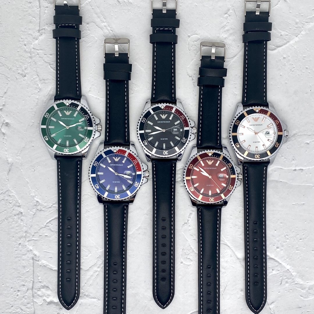 Emporio Armani Men Business Watch Leather Watchband-Luxeon