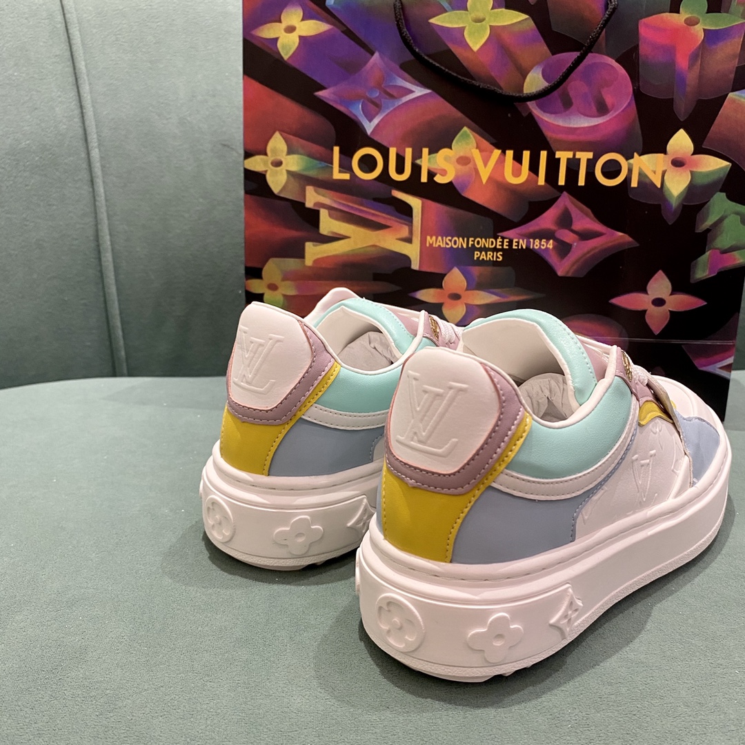 L style Womne Two Color Splicing Lace Up Sneakers-Luxeon