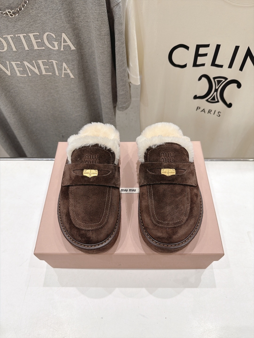 Platform wool slippers 35-40