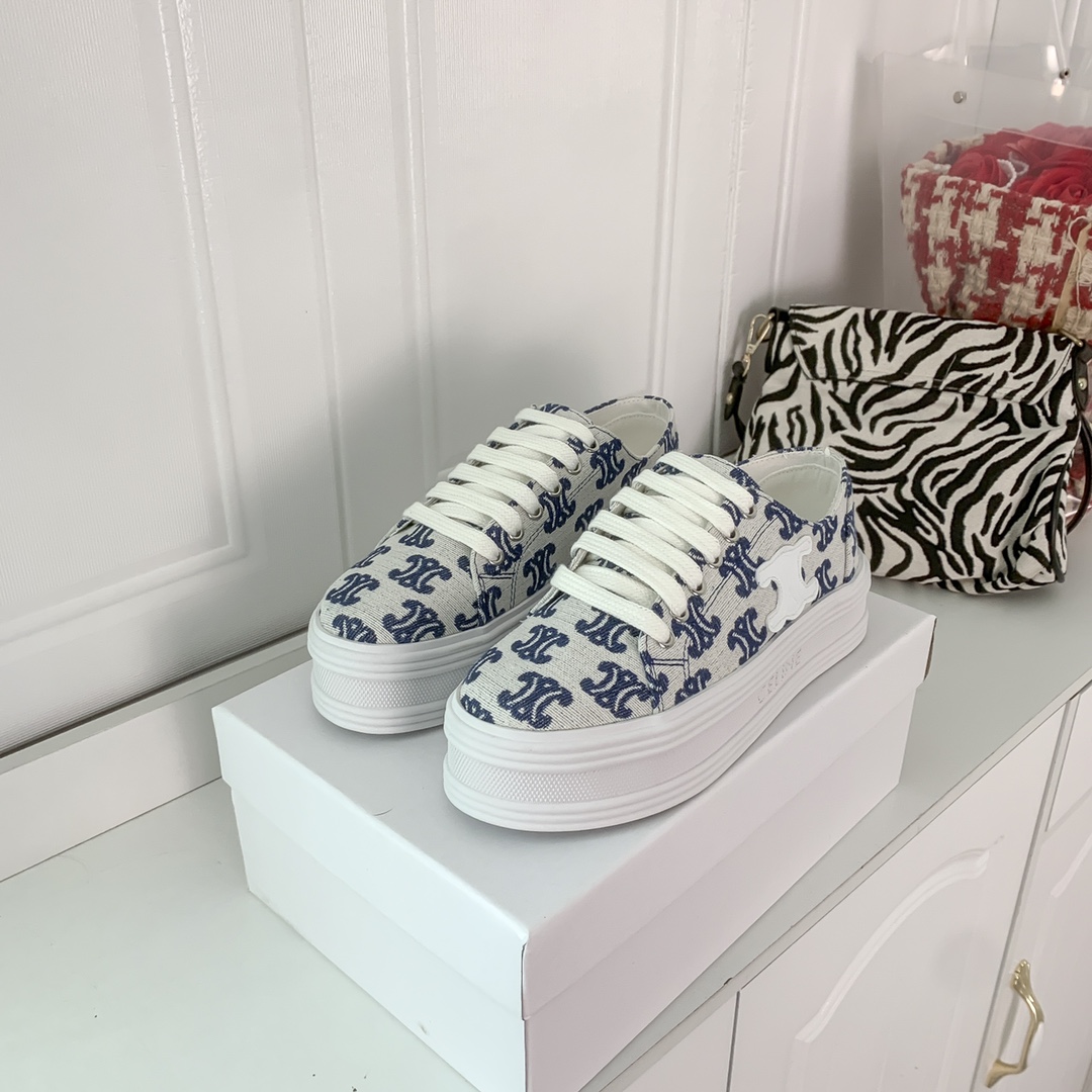 C style Platform Printed Canvas Shoes-Luxeon