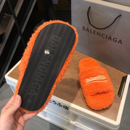 B style new women fur slippers with logo upper-Luxeon