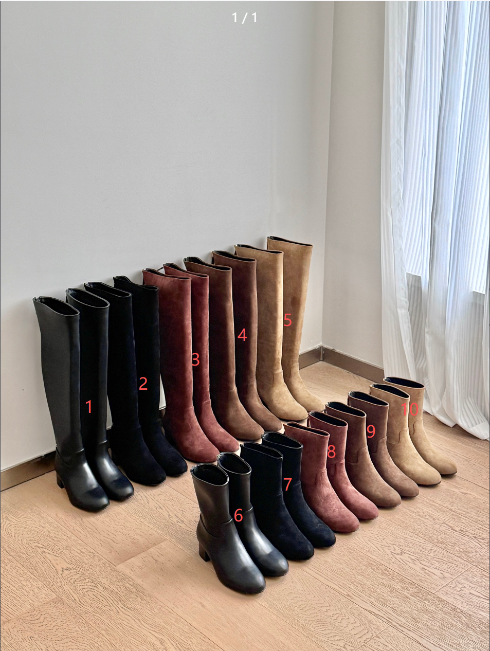 Classic Fall/Winter Stretch Boots with Chunky Heels 35-41/5cm