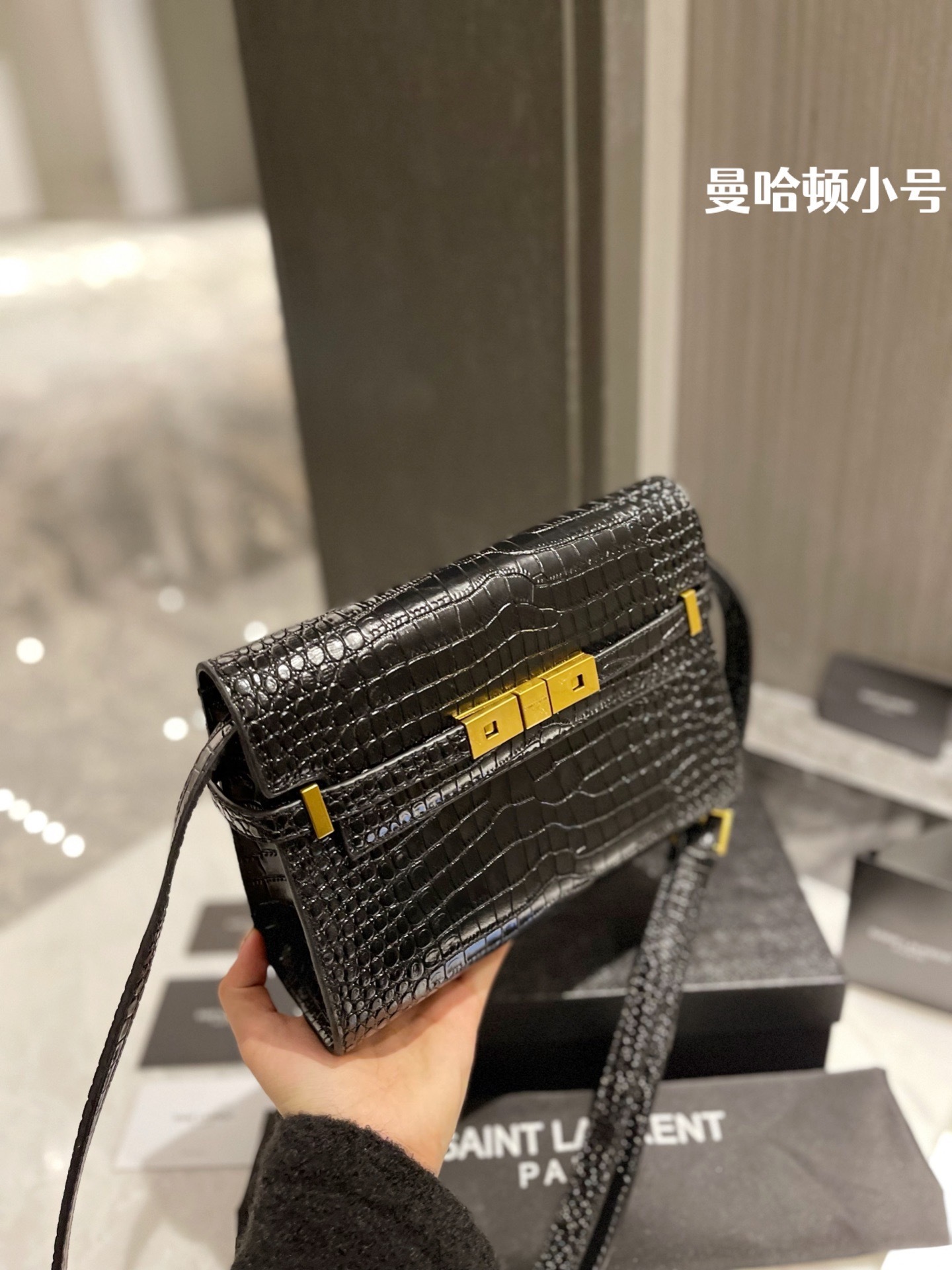 Saint Laurent Y style Manhattan Box Bags Messenger Bags-Luxeon