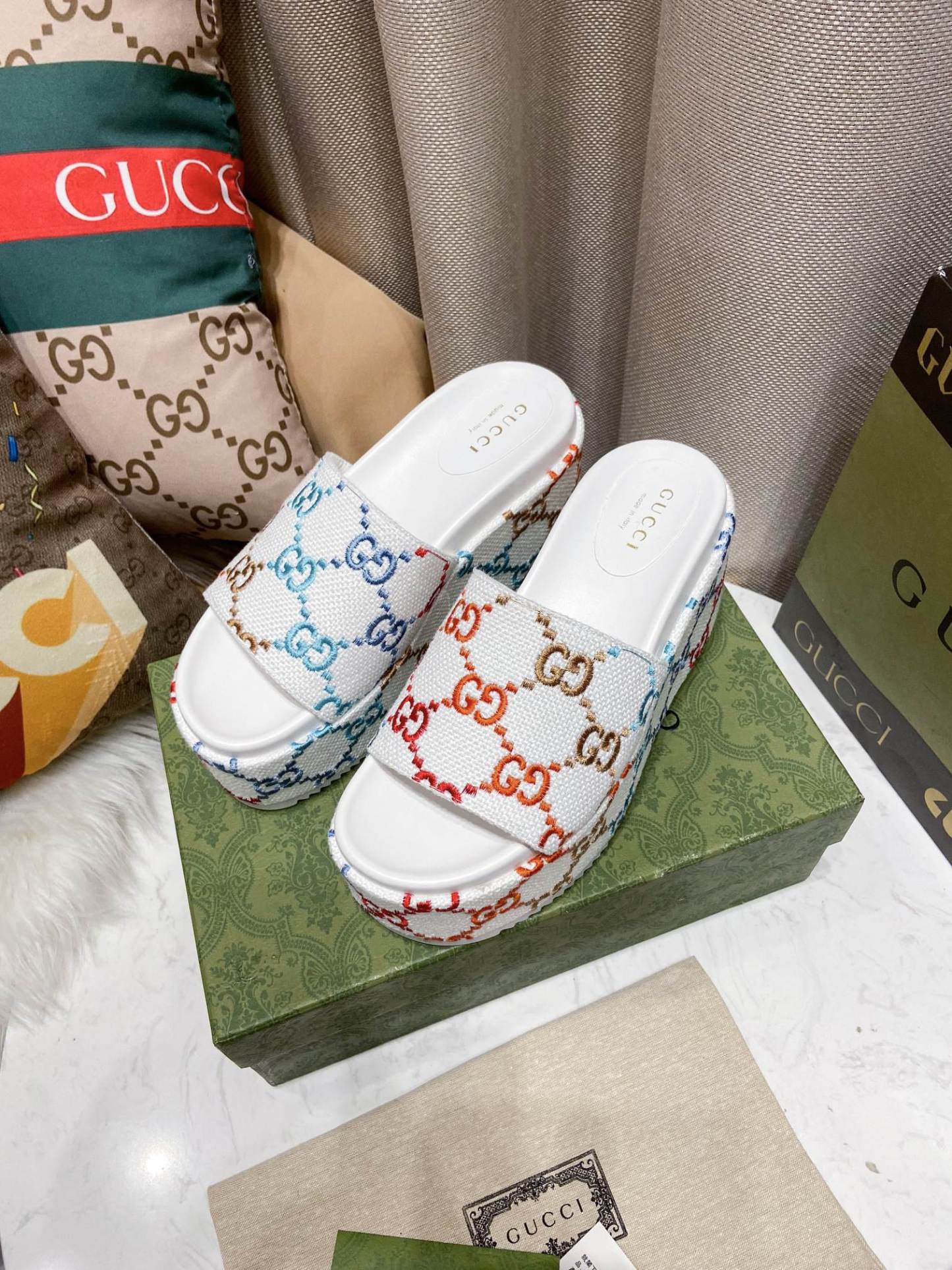 G style embroidered platform shoes-Luxeon