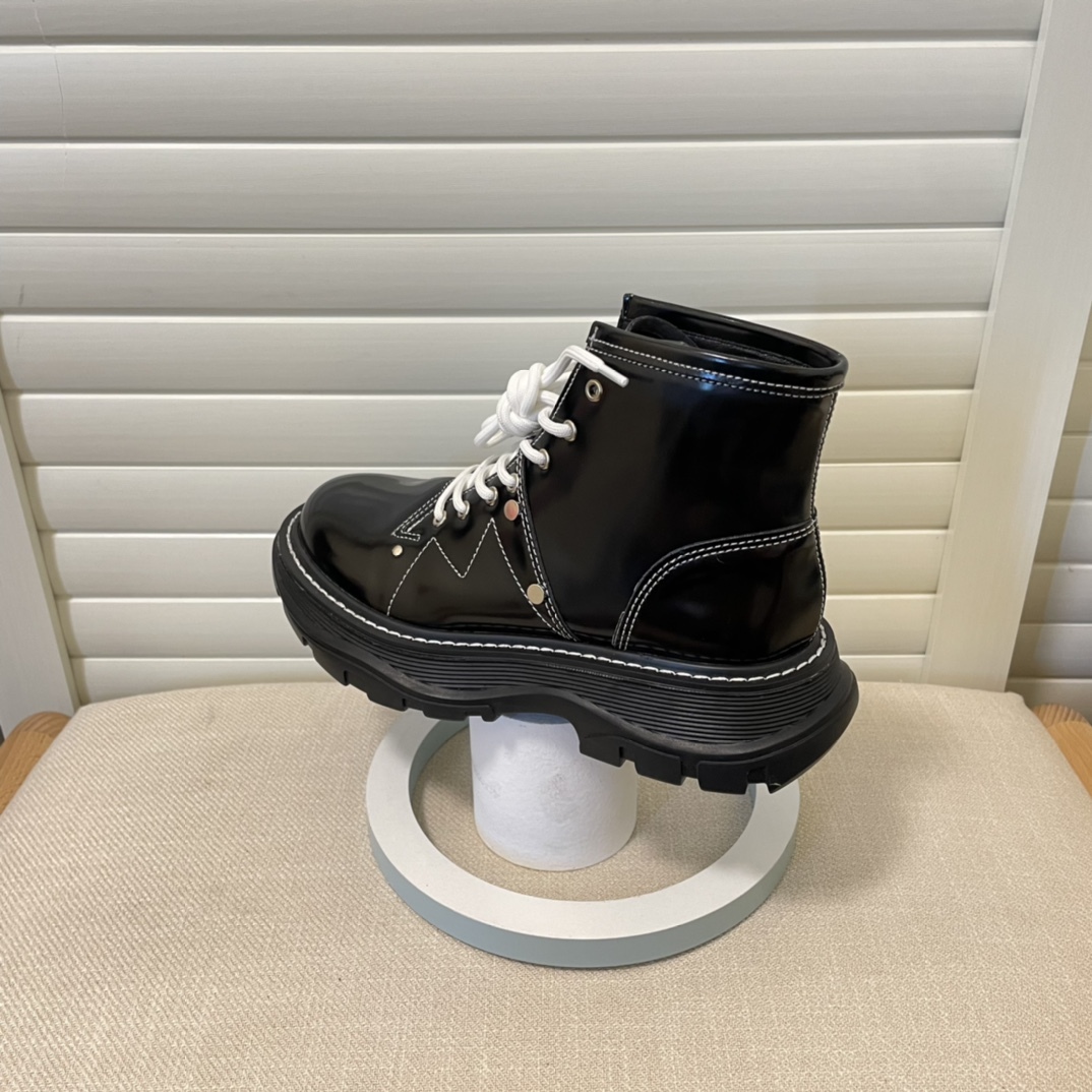 Alexander McQueen British style women rider short boots-Luxeon