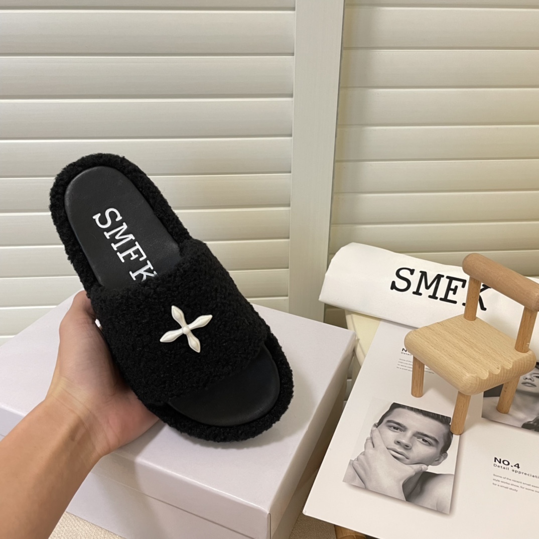 SMFK 2022 new women fur slippers-Luxeon