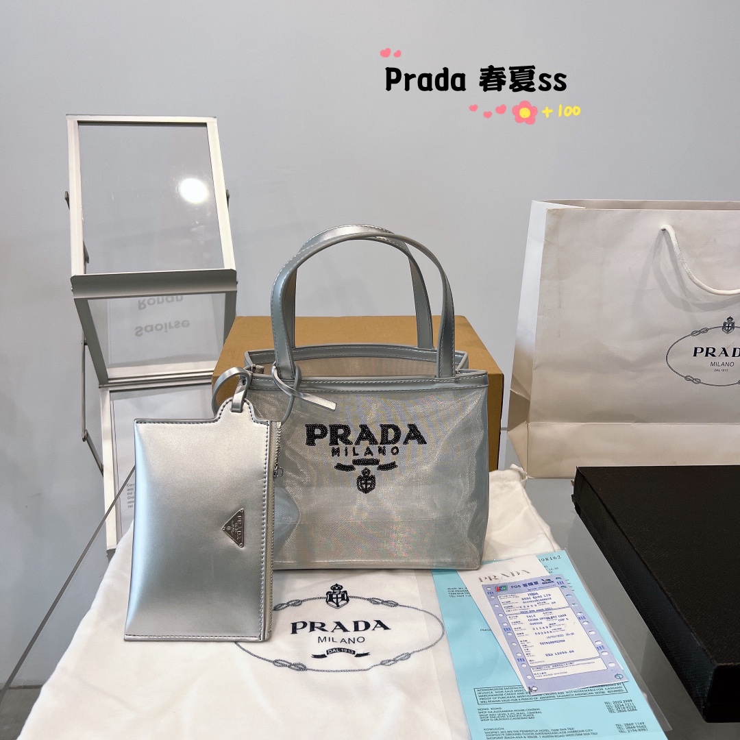 P style Mesh Shopping Handbags 2 in 1-Luxeon