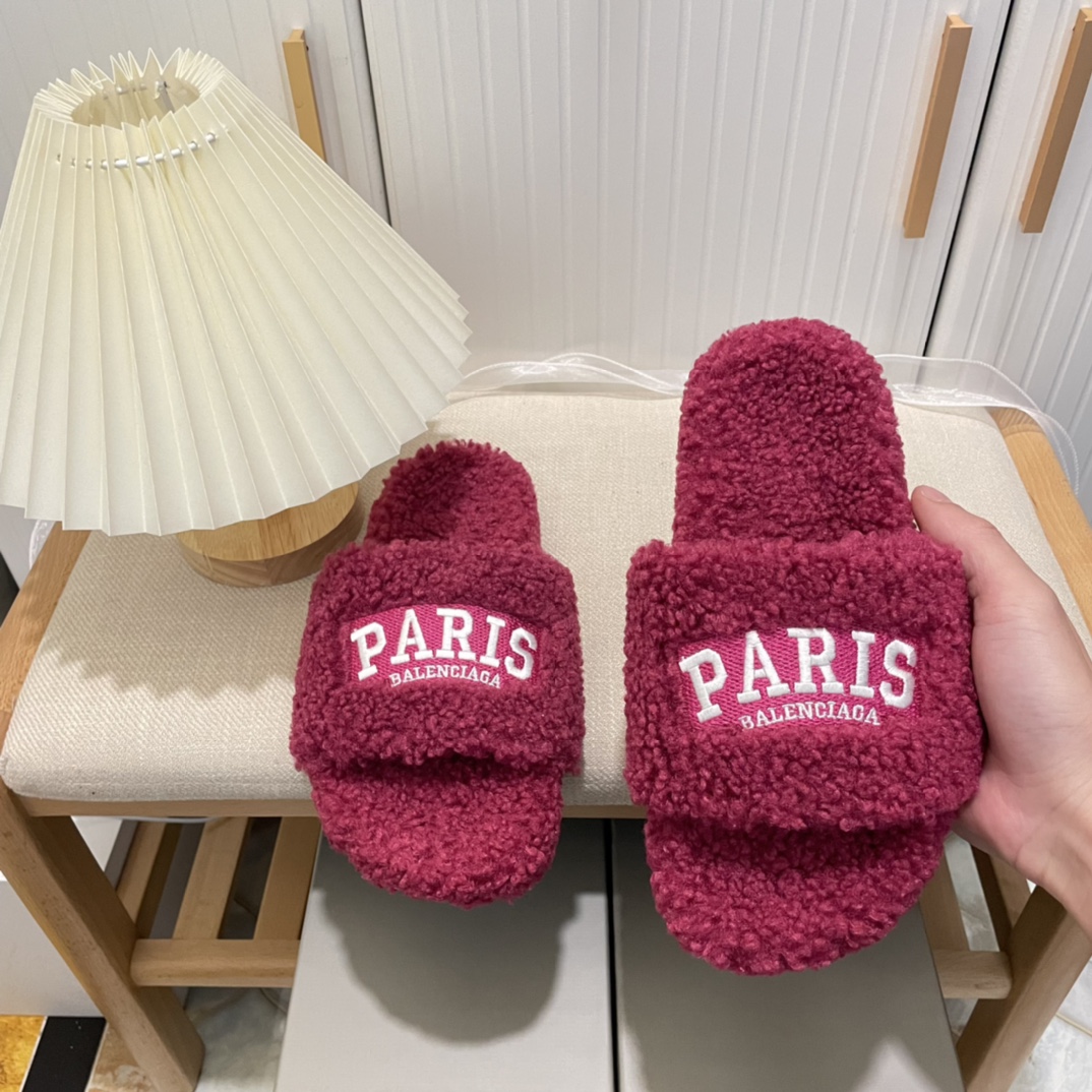 B style winter new fuzz fur slippers-Luxeon