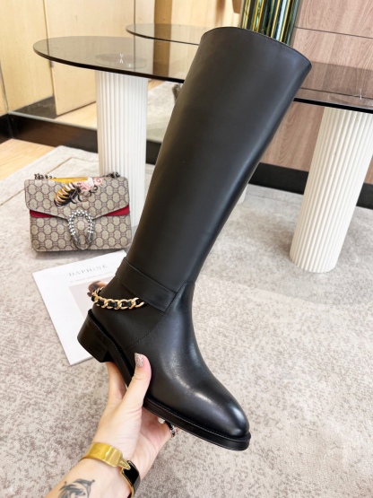Black long boots with chains 35-41