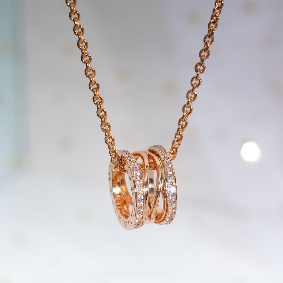 Bulgari Necklace Rose Gold Simple Fashion Spiral Shape-Luxeon