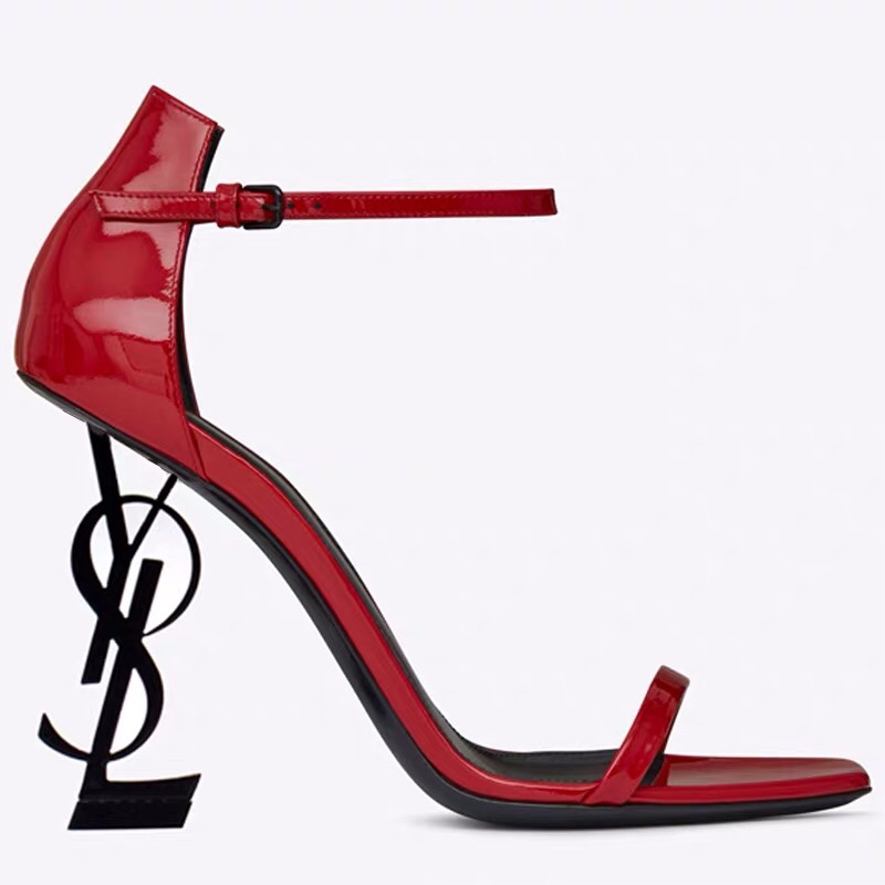 Saint Laurent letter heel square toe round toe-Luxeon
