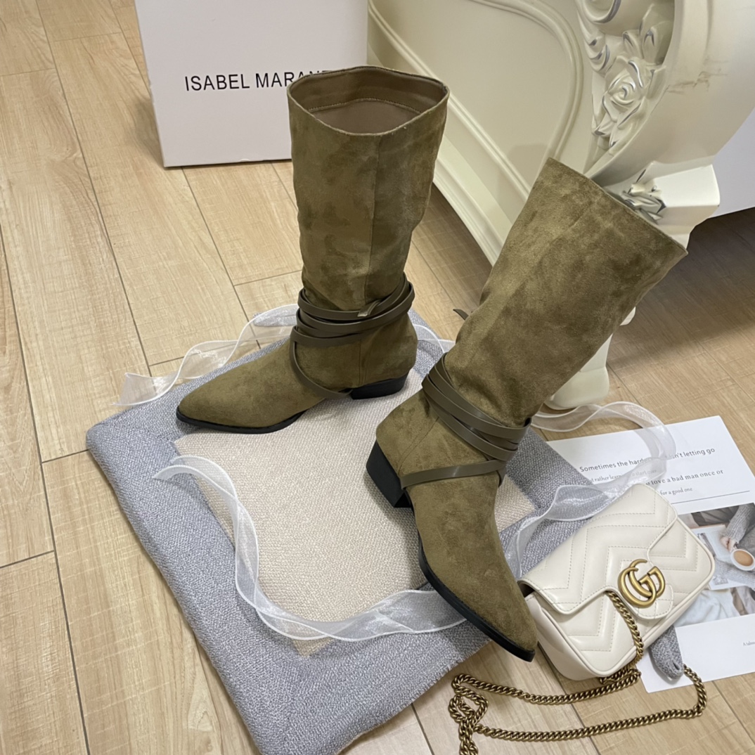 ISABEL MARANT new women mid-calf boots-Luxeon