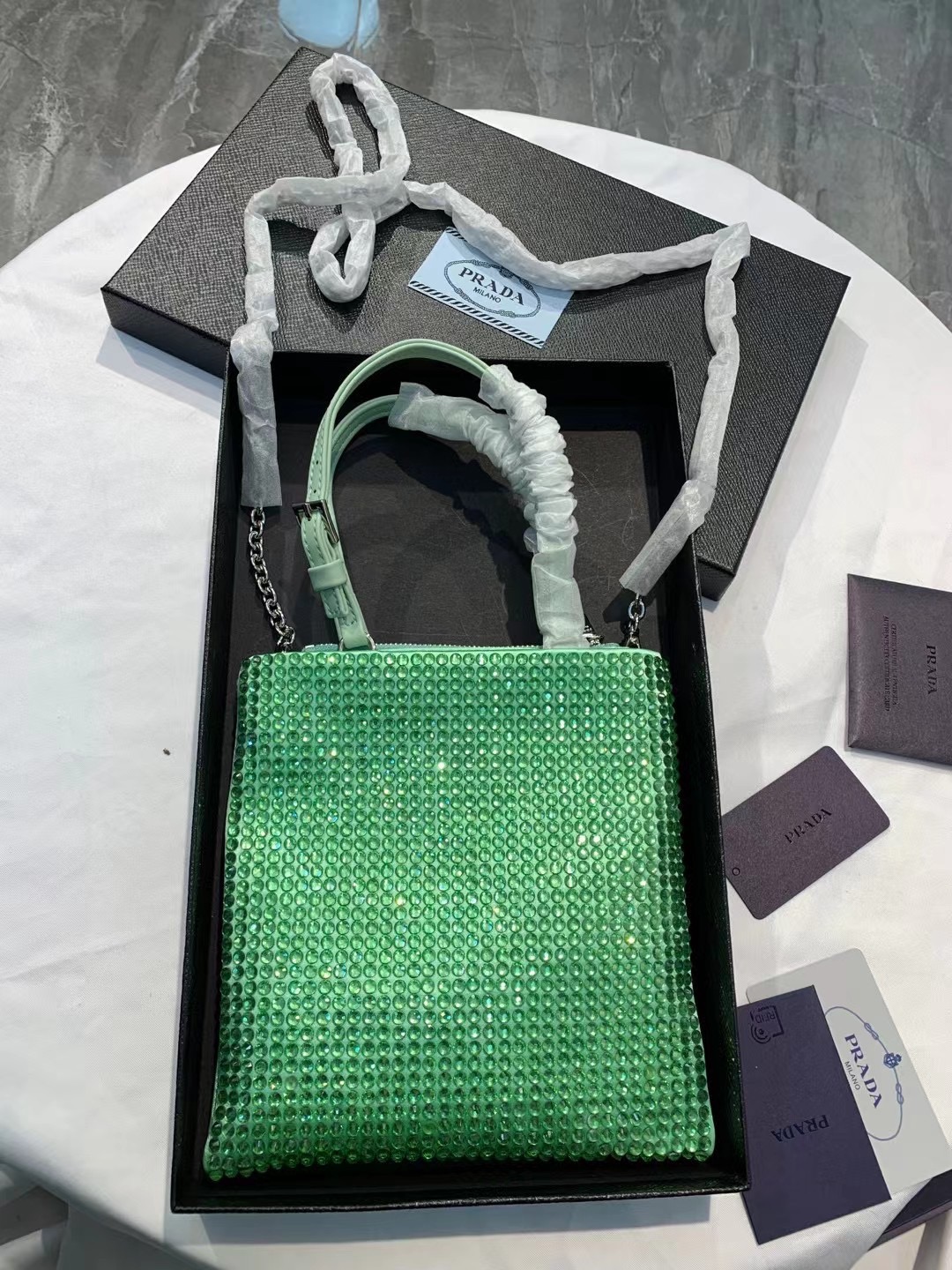 P style handbags square tote rhinestones bags-Luxeon