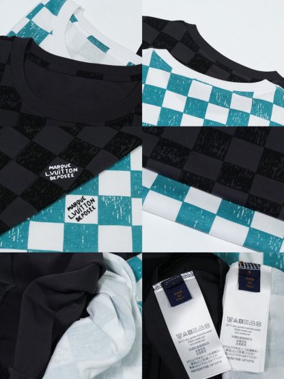 L style Top quality high level checkerboard dyed short sleeve T-shirt-Luxeon