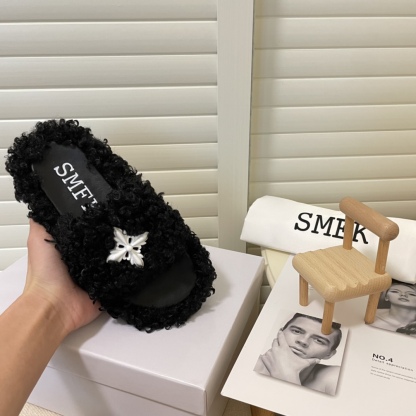 SMFK 2022 new women fur slippers-Luxeon