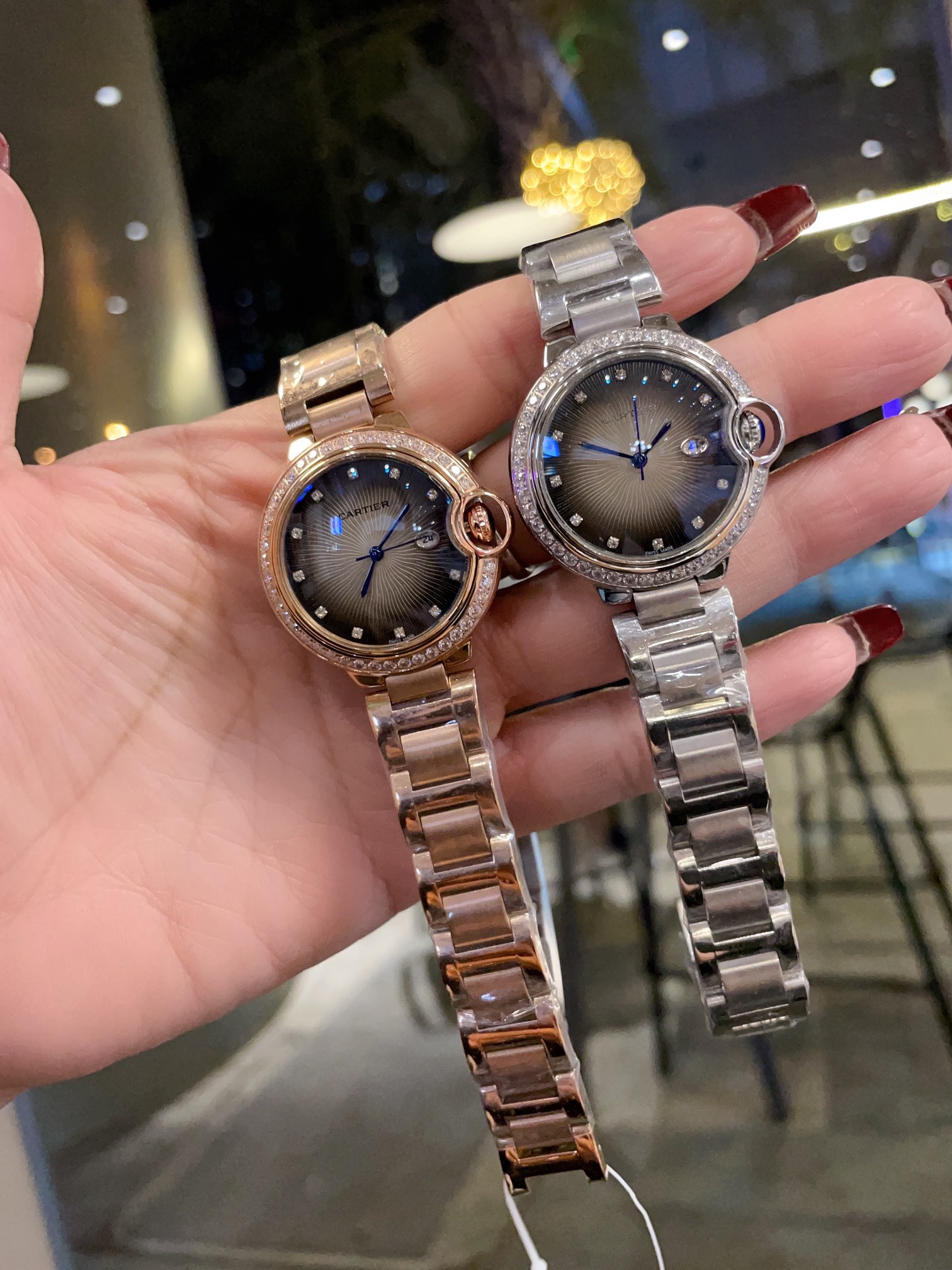 Ballon Bleu De Cartier Watch Luxury Series Crystal Diamond Dial High Quality-Luxeon