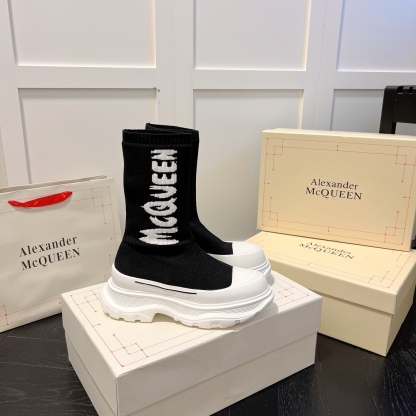 Alexander McQueen women sneakers sock boots-Luxeon