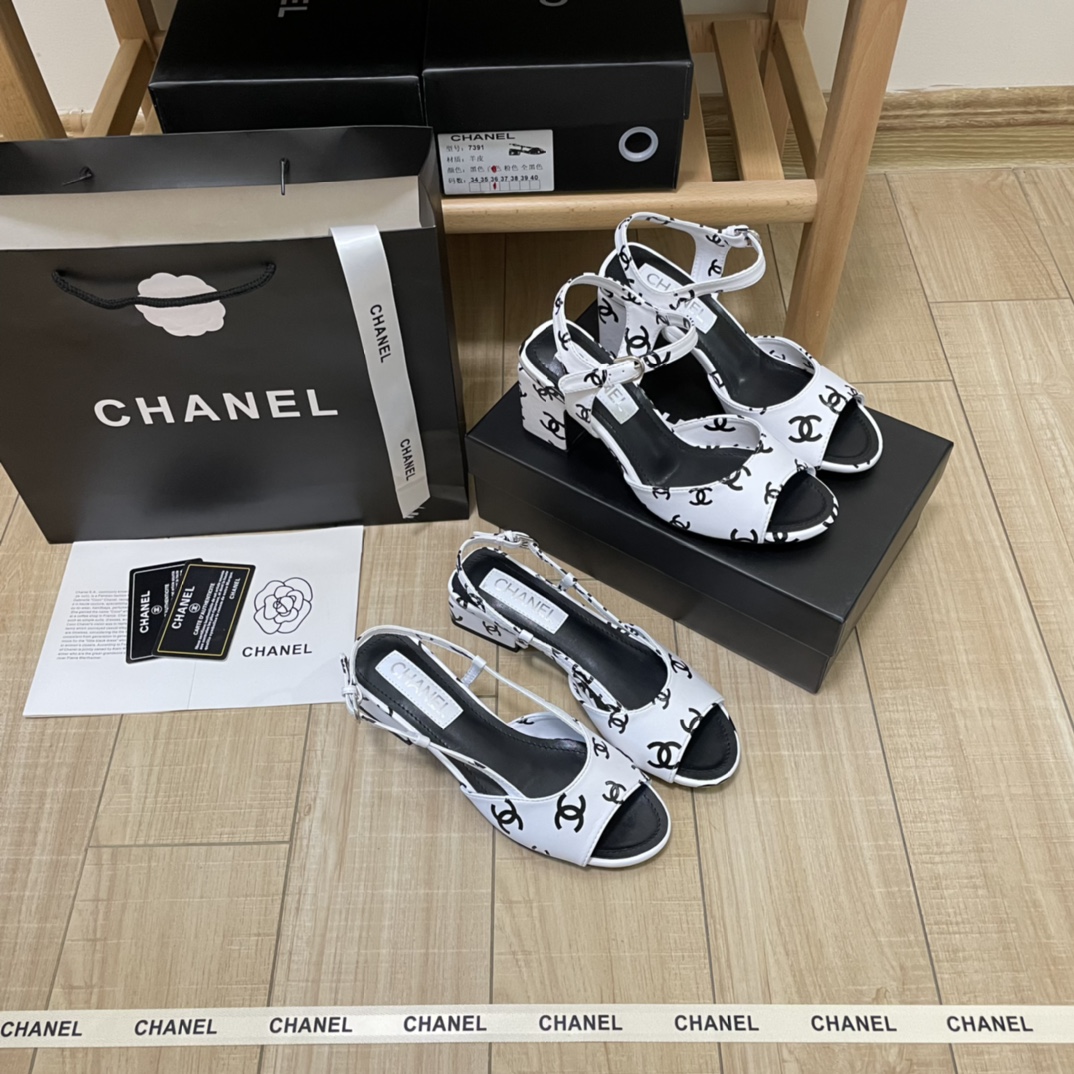 C style Print Double C Square Root Sandals-Luxeon
