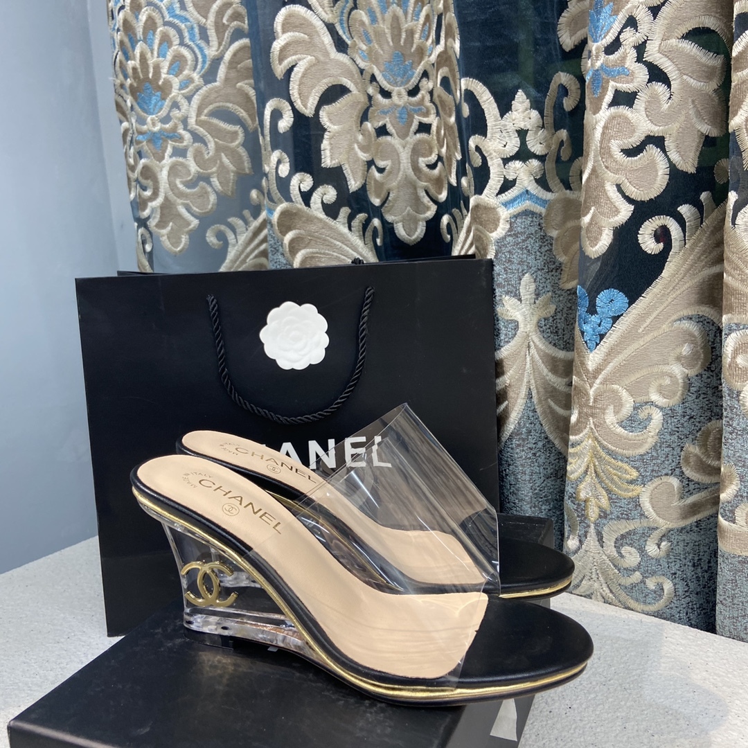 C style Crystal Heel Sheer Sandals-Luxeon