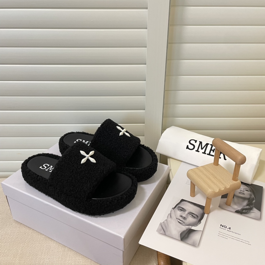SMFK 2022 new women fur slippers-Luxeon