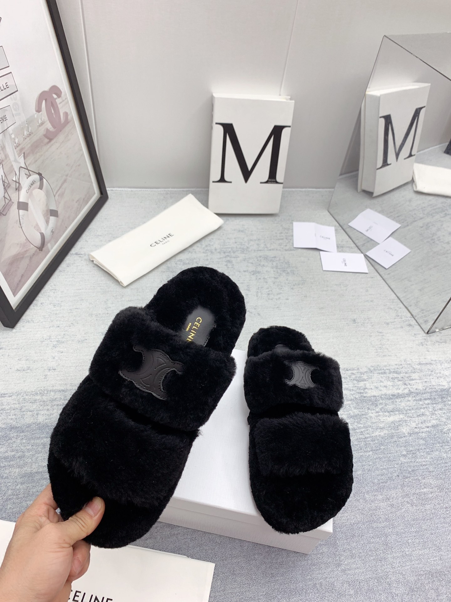 C style new winter pure wool slippers top quality-Luxeon