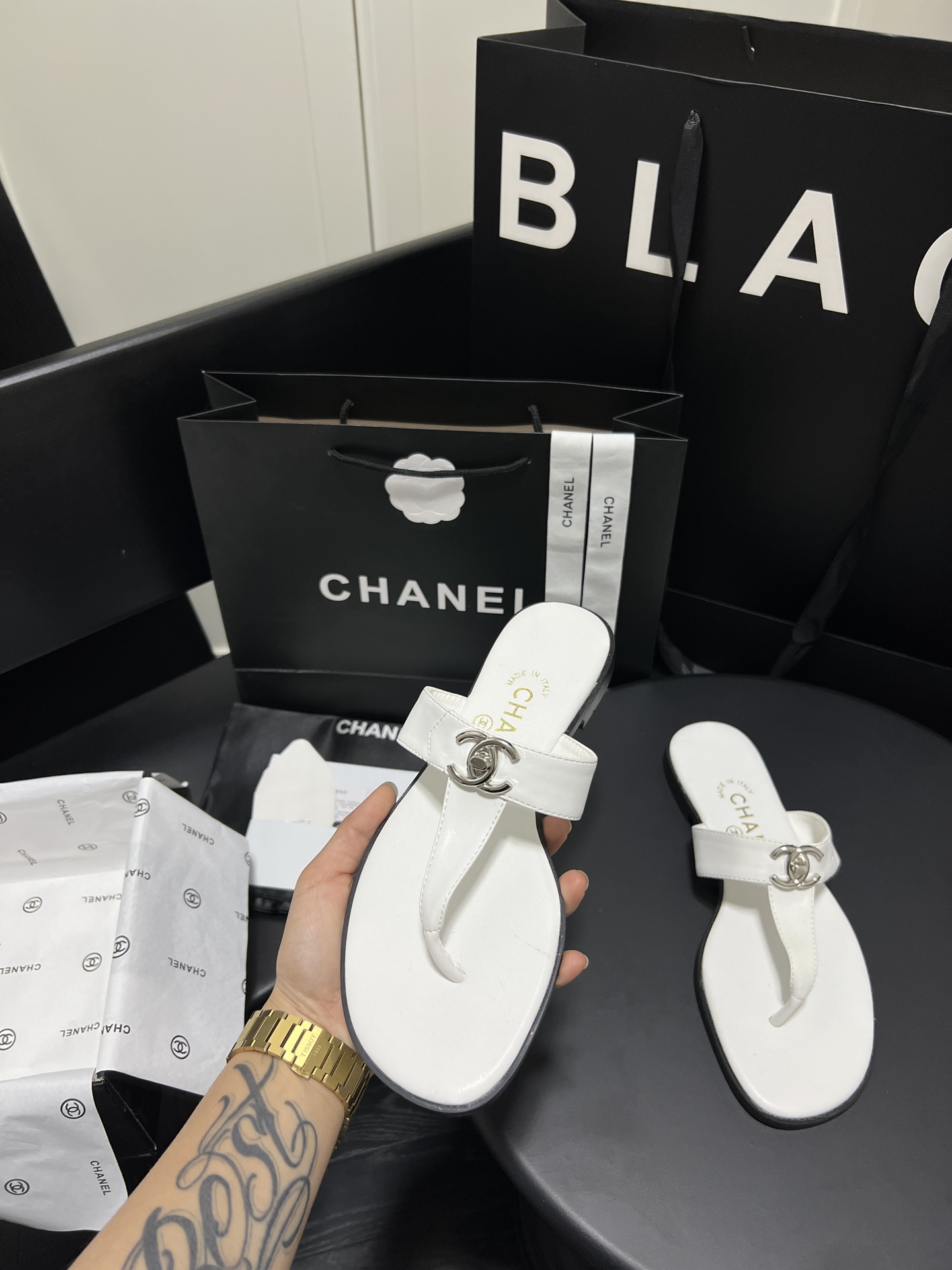 C style & Vintage Secondhand School Bag Buckle Slippers-Luxeon