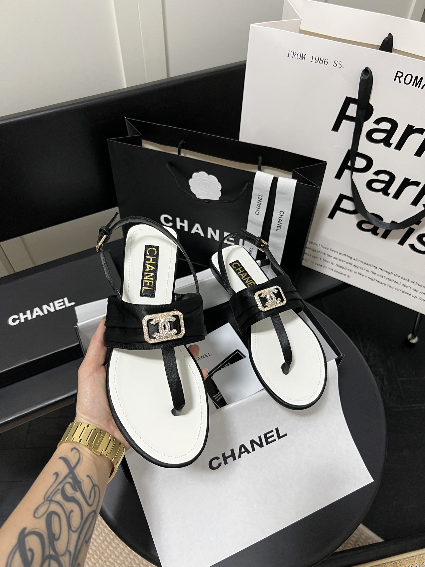 C style rhinestone buckle sandals series-Luxeon