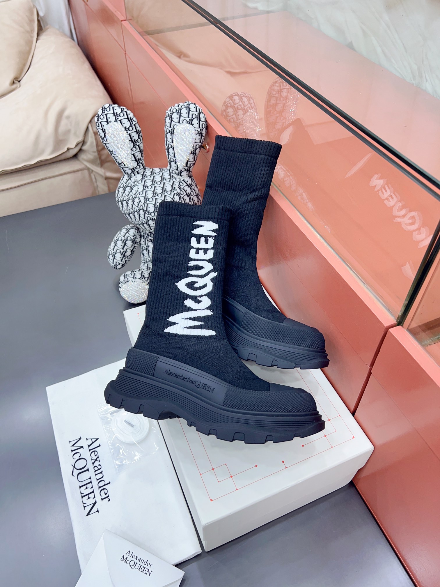 Alexander MCqueen SS New knited socking boots (unisex model)-Luxeon