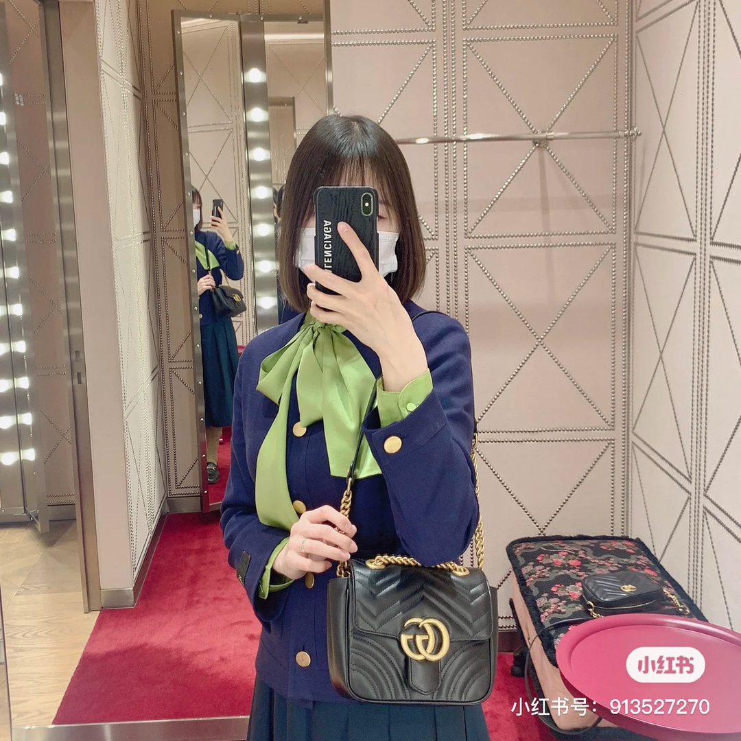 G style Marmont Series Golden Logo Square Chain Bags-Luxeon