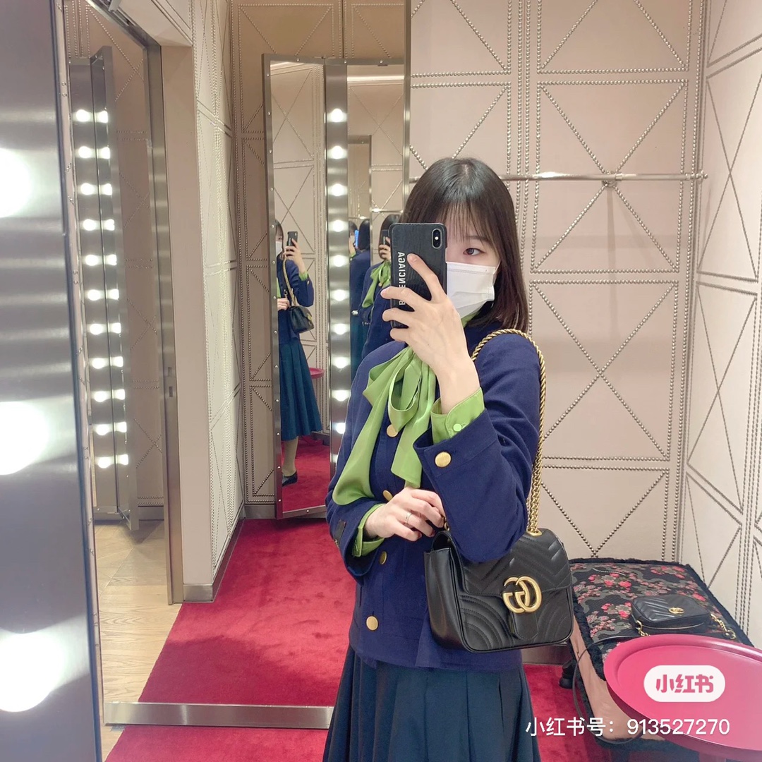 G style Marmont Series Golden Logo Square Chain Bags-Luxeon